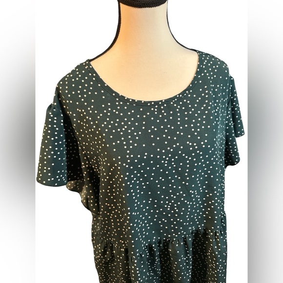 SHEIN Green and White Polka Dot Blouse - Picture 4 of 6